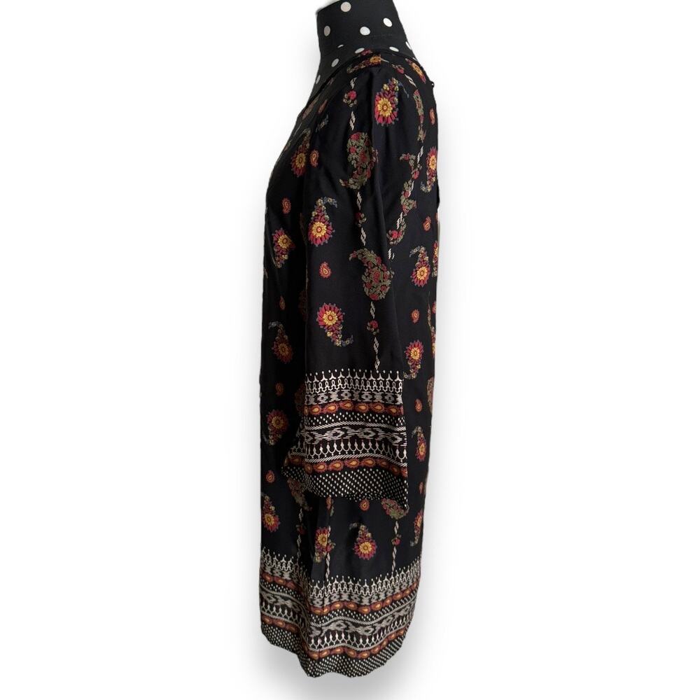 Gibiu Womens Dress Sz S Black Paisley Print Shift 3/4 Sleeve NEW - Picture 7 of 10
